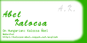 abel kalocsa business card